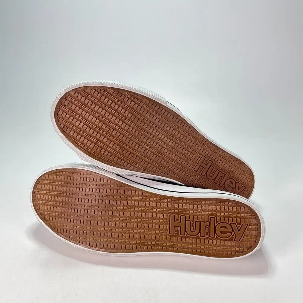 Hurley Chloe Black White Canvas Casual Slip On Laceless Sneakers Men's Size 11M